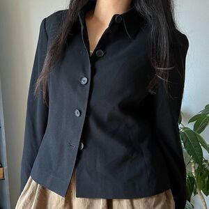 Linda Allard Ellen Tracy Blazer Sz‎ 12 Black Evening Suit Jacket work formal